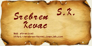 Srebren Kevac vizit kartica